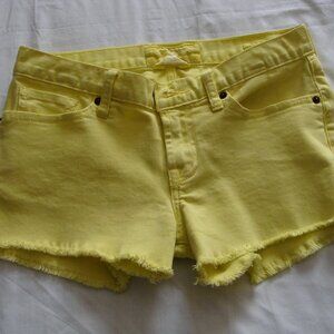 LUCKY BRAND Highlighter Yellow CUT-OFF "RILEY" Denim JEAN SHORTS Sz 2